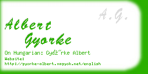 albert gyorke business card